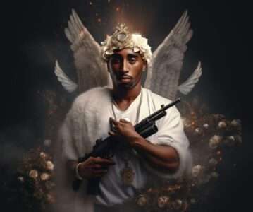 Tupac in Heaven, digital paint