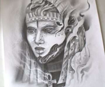 Pencil Drawing Egyptian God