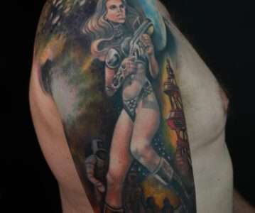 Barbarella Queen of the Gaxy Tattoo