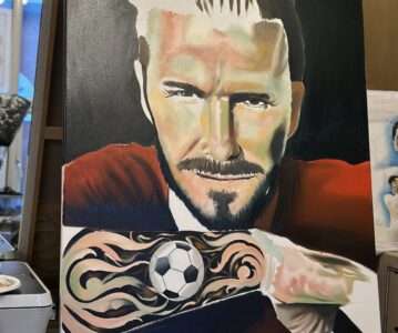 David Beckham Oil Paint Portrait Manchester