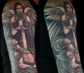 Black and Grey Half Sleeve Tattoo Manchester
