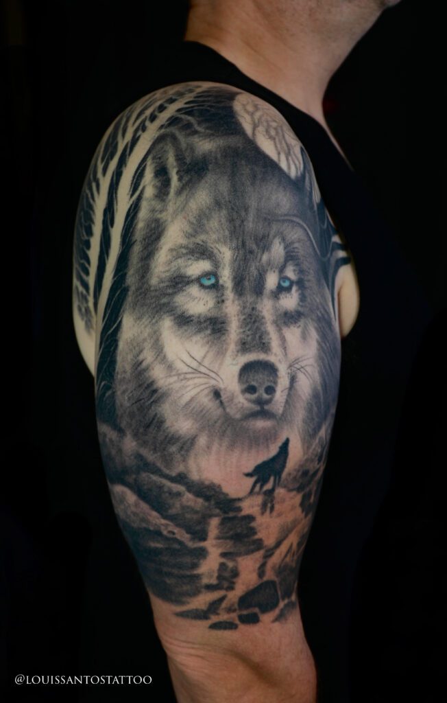 black and grey tattoo Manchester